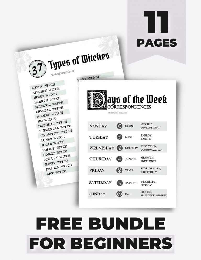 Free Grimoire Printable - Basic Magic Book of Shadows Pages ⋆ Witch Journal