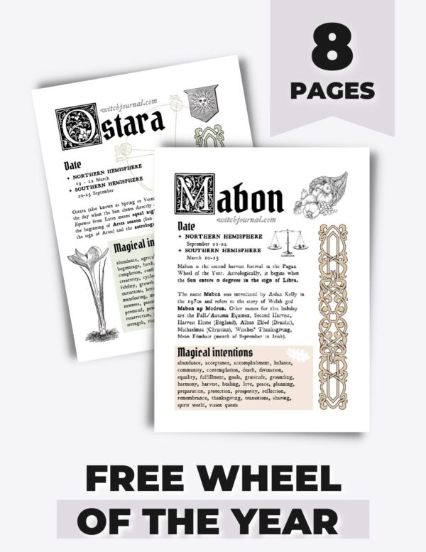 free wheel of the year pdf bundle printable