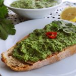 Photo of a sandwich with Vegan Coriander Cilantro Pesto with Sunflower Seeds